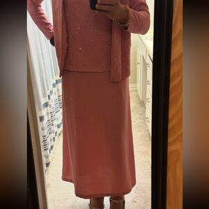 Elegant blush Anthony Richards Dusty Rose dress set